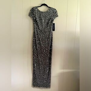 LEAD GRAY SEQUIN LONG GOWN